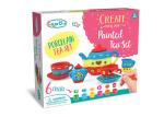9 Pcs Ceramic Tea Set Arts And Crafts Toys For Kids Age 3 6 Colors Paint