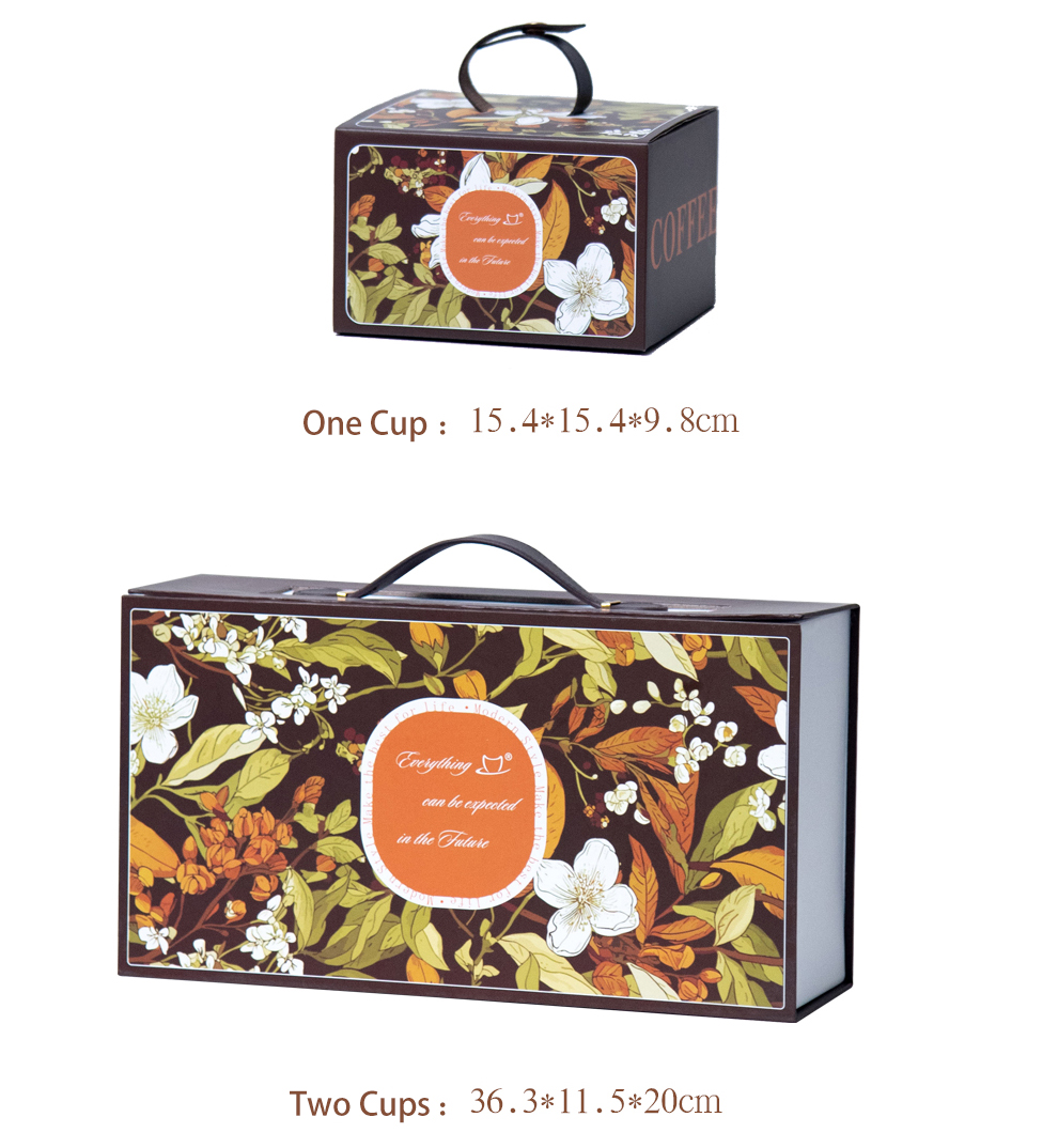 Flower Design Ceramic Mug Cup In Gift Box And Saucer For Teachers Day Christian Gifts