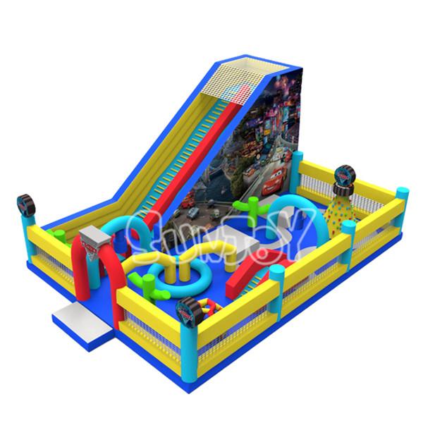 Buy cheap Cars Race Bouncer Slide 0.55mm Inflatable Amusement Park from wholesalers