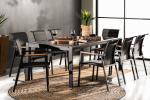 Extendable Patio Set L 336.5 x W 107.5 x H 75cm AJUNION Outdoor Aluminum Dining