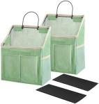 2 Pack Wall Hanging Bag Organizer Basket with Pockets for Bathroom Bedroom