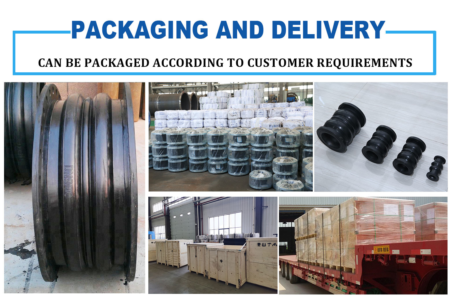 ASME Double Ball Flexible Rubber Expansion Joint Flanged Expansion Bellows DN350 PN6