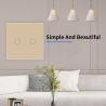 Buy cheap Single Live Wire Touch Light Switch Gold Tempered Glass Panel Smart Light Switch 60Hz from wholesalers