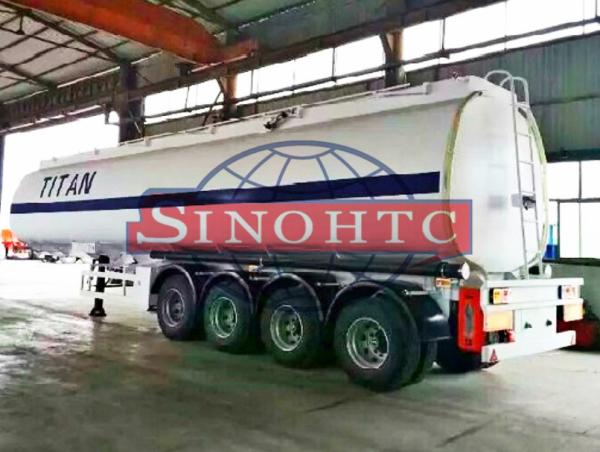 Buy cheap 50m3 4 Alxe Fuel Tanker Semi Trailer , Diesel / Petrol Trailer Tank 6 Compartments from wholesalers