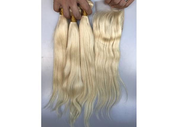 Buy cheap Full Cuticle 100% Brazilian Virgin Hair / 22 Inch 613 Blonde Straight Hair from wholesalers