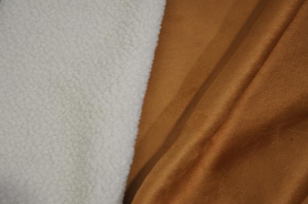 Buy cheap 470gsm Fur Solid Sherpa Solid Suede 100p Bonded Fleece Fabric from wholesalers
