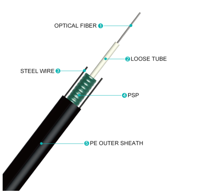 Outdoor singlemode self supporting g652d gyxtw armored fiber optic cable 1km price with two steel messenger