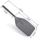 66cm Aluminum Pizza Shovel 12 Inch Aluminum Pizza Peel Black Hard Perforated