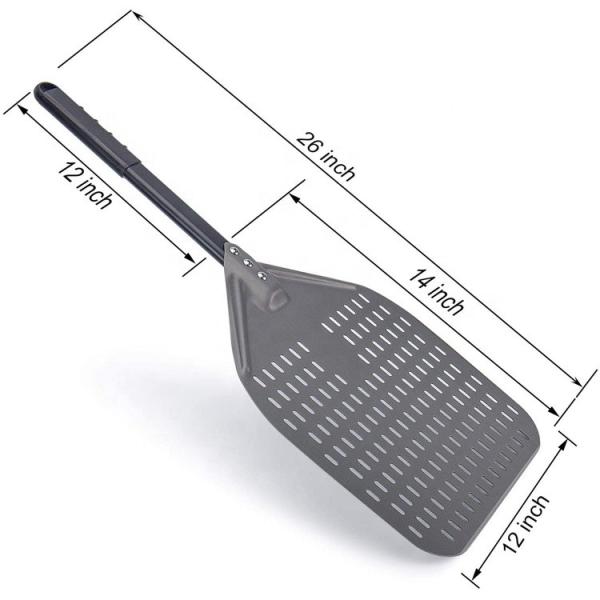 Buy cheap 66cm Aluminum Pizza Shovel 12 Inch Aluminum Pizza Peel Black Hard Perforated from wholesalers