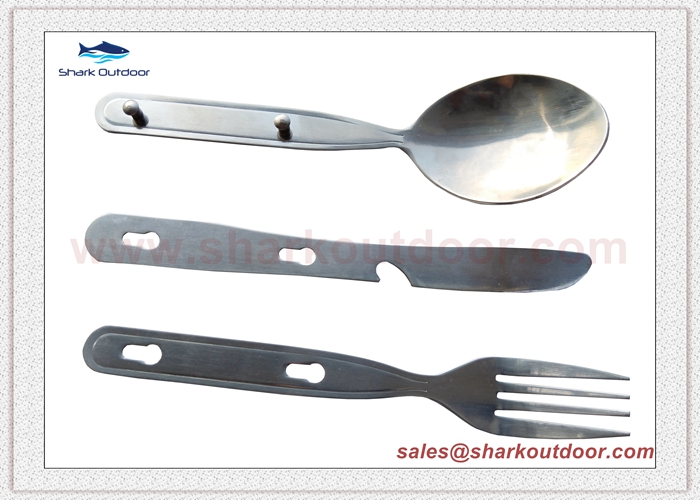 Stainless steel camping cutlery set