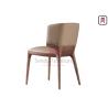 Buy cheap Grey Leather Upholstered Wood Restaurant Chair Without Armrests from wholesalers
