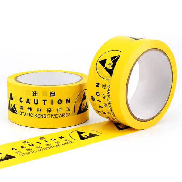 Buy cheap Yellow ESD Anti Static Warning Tape Chinese Or English Identification Tape Protection Zone PVC Floor Tape from wholesalers