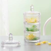 Buy cheap Stackable Clear Glass Storage Jar 10 Inch 3 Tier Glass Candy Dish Machine product
