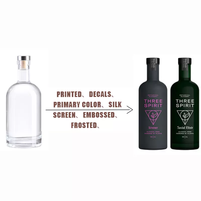Base Material Glass Bottle with Cork Stopper 200ml 375ml 500ml 750ml Cosmetic Packing