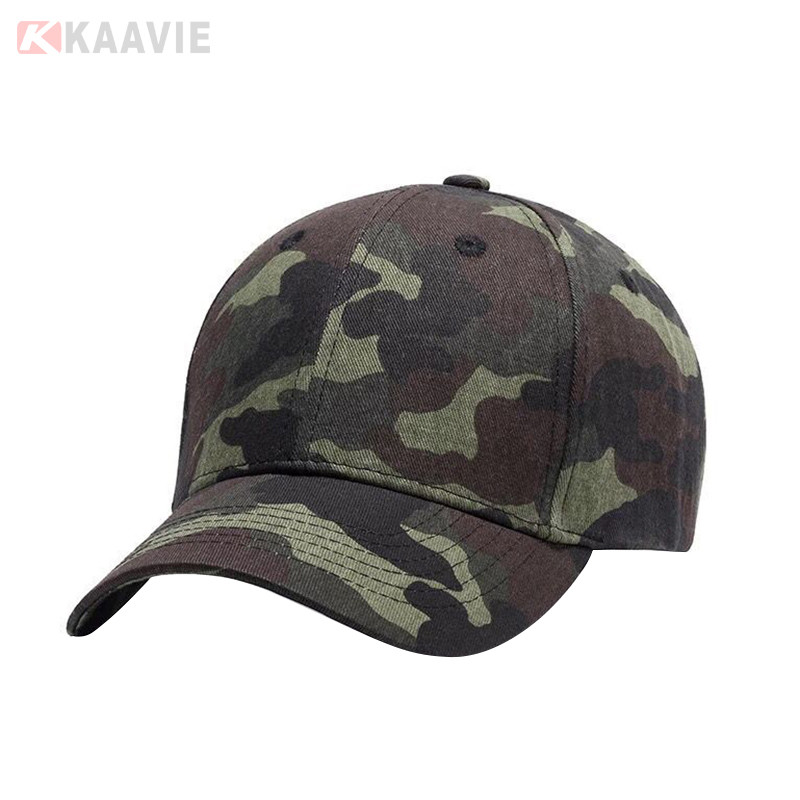 Camouflage Unisex Club Fan Outdoor Baseball Caps 2.5cm Visor 6 Panel