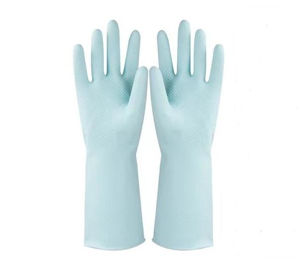 Buy cheap Flocked Lining Blue Latex Glove Morandi Household Natural Latex Glove from wholesalers