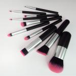 Buy cheap 10pcs Mini Makeup Brush Set Travel Black Wooden Handle For Flawless Look from wholesalers