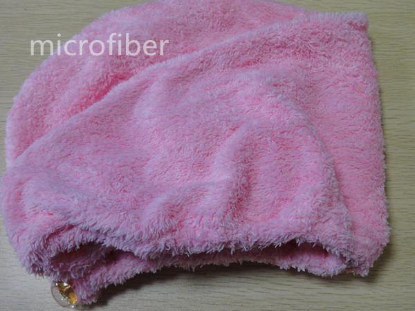 Colorful microfiber woman coral fleece hair dry cap turban ultra-absorbent