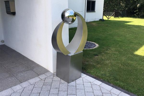 Buy cheap Outdoor Garden Stainless Steel Ball Sculpture Brushed Finish from wholesalers