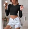 Buy cheap Low Moq Clothing Manufacturer Women'S Sexy Backless Cropped Slim Fit Knit Long Sleeve Top from wholesalers