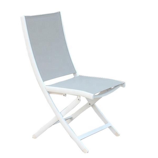 Buy cheap European White Foldable Beach Lounge Chair PVC Mesh Back Aluminum Frame from wholesalers