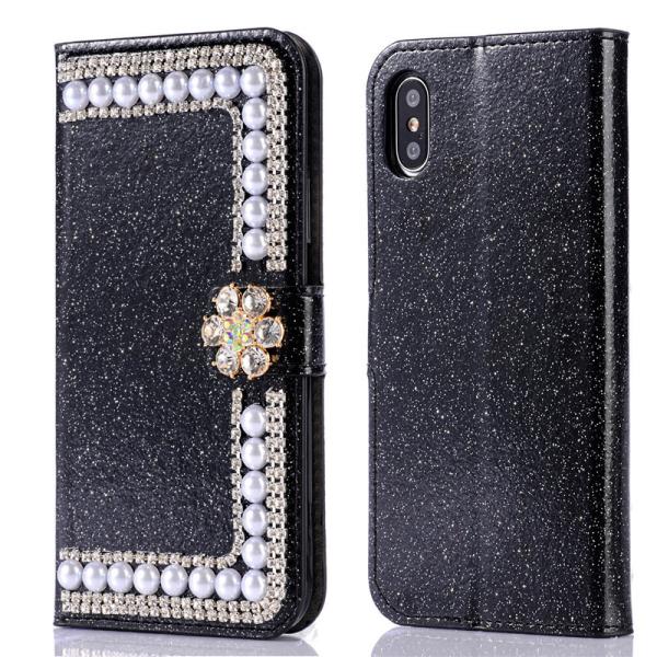 Buy cheap Luxury Diamonds Cover Leather Wallet Case With Card Slot Bling Phone Case For iPhone X from wholesalers