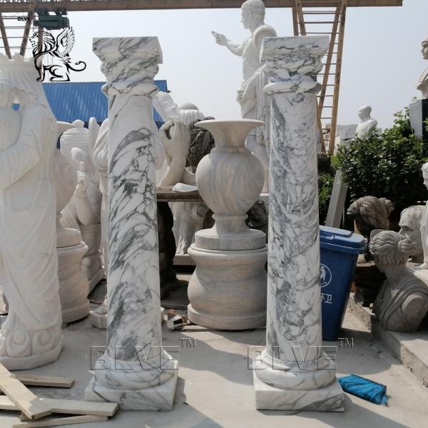 Buy cheap Roman Column Marble Pillars Natural Stone Handcarved Garden Decoration from wholesalers