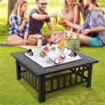 32 Inch Brazier Pan Wood Burning Fire Pit for Indoor Packing Size 62.5*22.5*72.5