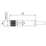 Straight Molded Waterproof Cable Connector 4P 5P 3P 2P Coding A Female M5