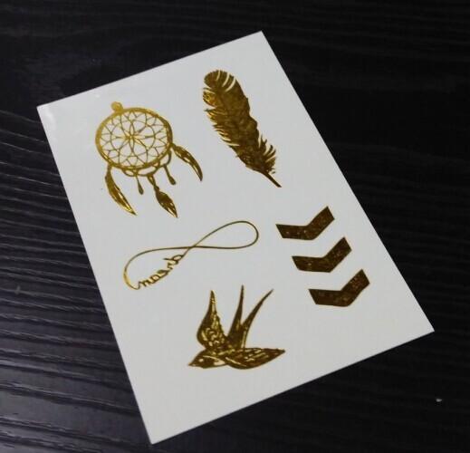 Buy cheap Yellow gold metallic temporary tattoo from wholesalers