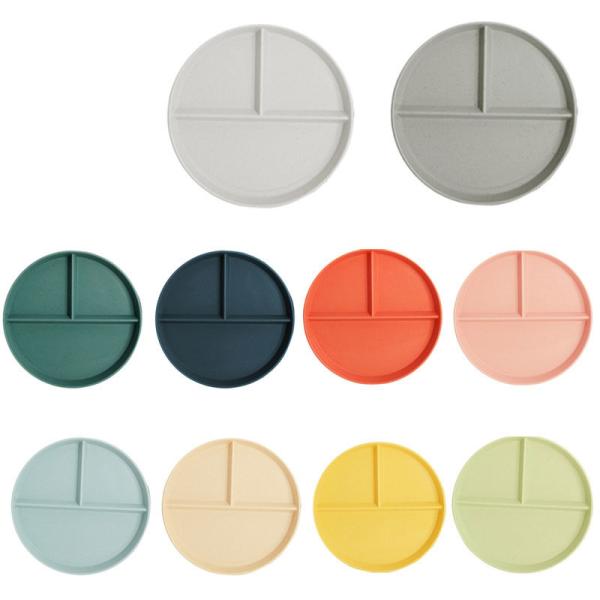 Reusable 3-Compartment Dinner Plate BPA-Free Microwave Dishwasher Safe Wheat