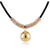 Buy cheap 18K Bead Pnedant Necklace Black rope chain Necklace Stainless Steel Jewelry for women from wholesalers