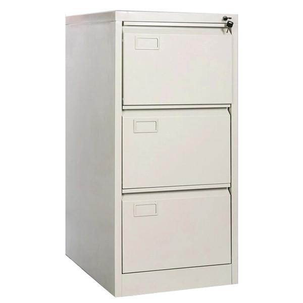 3-Drawer Vertical Metal Filing Cabinet With PVC Card Holder For Office And