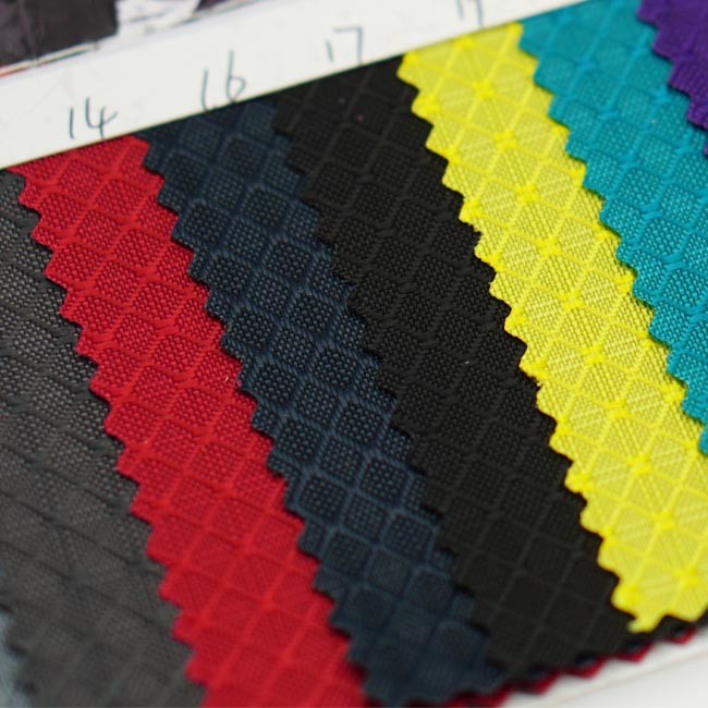 100% Nylon Ripstop Bag Fabric Diamond Chessboard Grid Pattern Nylon Woven Fabric