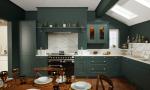 60 Inch Contrasting Kitchen Island And Cabinets With Lazy Susan Basket