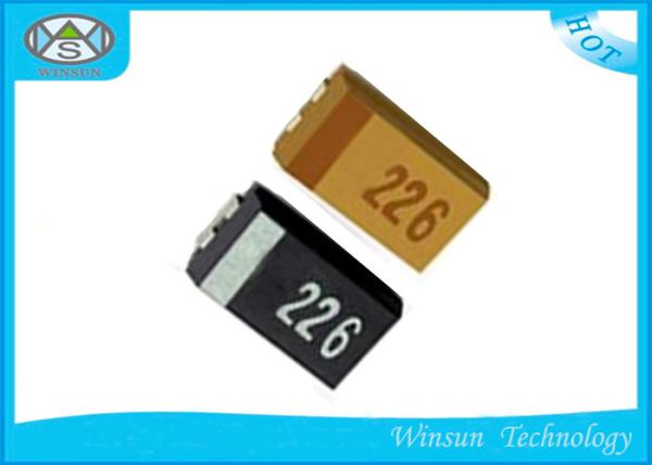 Buy cheap Standard SMD Tantalum Capacitor 220 Microfarad Capacitor Yellow / Gray Small Size from wholesalers