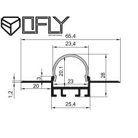 Buy cheap Semicircle Plaster LED Profile Housing Recessed 6063 T5 Aluminum Alloy 65*28mm product