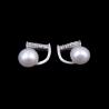 Buy cheap Real Sterling S925 Jewelry Double Natural Pearl And Zircon Stick Shaped from wholesalers