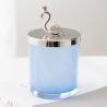 Buy cheap Empty 430ml Color Glass Candle Holder 15oz Blue Candle Jars With Lids from wholesalers