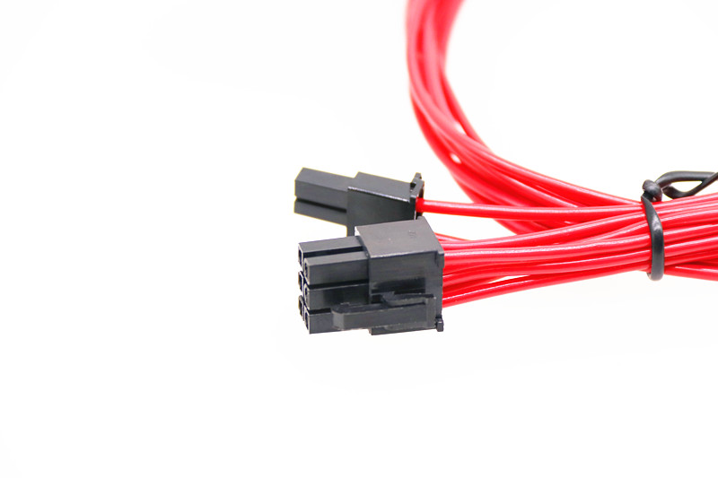 Mudular Cable for Power Supply with Extra-Sleeved 24 PIN 8PIN 6PIN 580mm Length Red