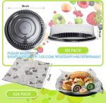 Disposable Catering Trays With Lids Serving Trays Black Plastic Round Platters