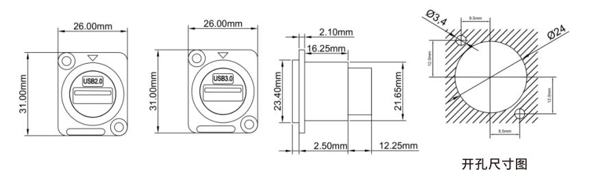 Zinc Alloy USB 3.0 Data Connector for Audio Data Transfer Dustproof and Durable Design