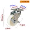 Buy cheap White 75mm Trolley Wheels Light Duty 3 Inch Plate Casters 363P-23 from wholesalers