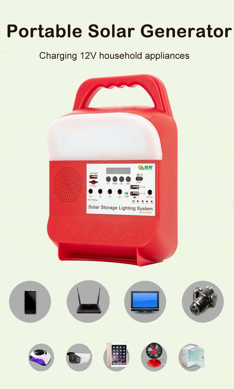 Portable Solar Power Energy Storage System Battery Mobile Outdoor Camping Lighting