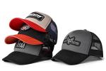Plastic Button Sponge Trucker Caps Curved Brim High Quality Logo Polyester Caps
