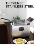 220v 8 Liters Stainless Steel Deep Fryer Electric Machine with Adjustable