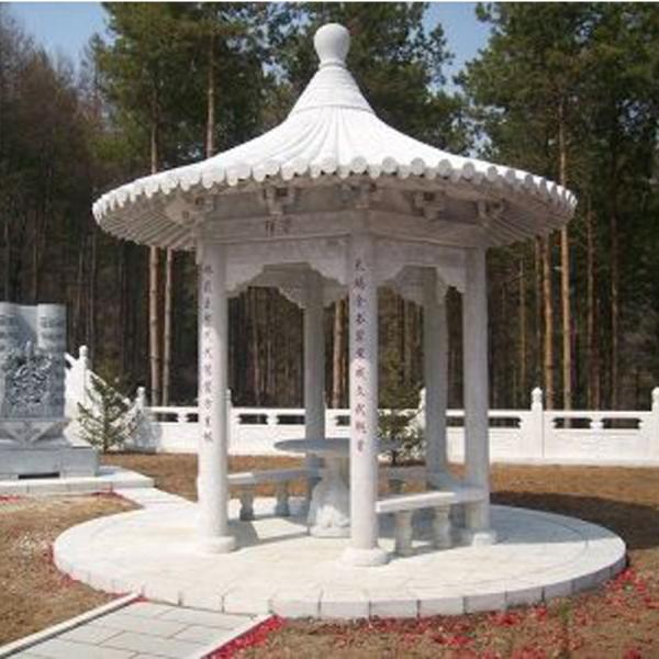 Buy cheap Customize Outdoor Marble Gazebo Hand Making White Grey from wholesalers
