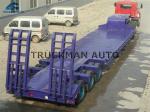 3 Line 6 Axles Truck Trailer Low Bed , Low Bed Lorry Loading 100 Tons