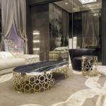 60cm Italian Style Coffee Table 0.65m Titanium Steel Frame