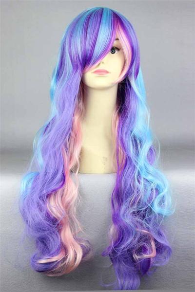 Buy cheap Colorful Curly Natural Looking Synthetic Wigs Women Non Flammable from wholesalers